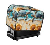 Generic Sunlower Beach Turtle Print 2 Slice Toaster Cover, Dustproof Kitchen Machine Covers Fits Most Standard Toaster, Small Kitchen Appliance, Bread Maker Protector