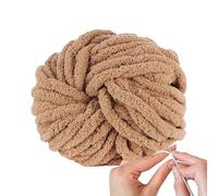Generic Super Chunky Chenille Soft Wool Yarn for Knitting & Crochet, Multi-Colored, 27m x 2cm, 250g, Khaki