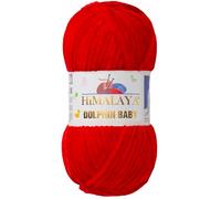 Generic Super Chunky Yarn 100% Polyester Cotton Blend, 120 m, Red, Ideal for Knitting and Crochet