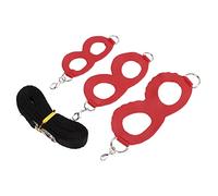 Generic Super Soft Artificial Leather Hamster Traction Rope with Hook, Three Chest Straps, Suitable for Hamsters, Honey Gliders, and Other Small Pets (Red)