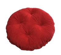 Generic Super Soft Thicken Round Seat Cushion, Corduroy Fabric, Pearl Cotton Filling, 30cm Diameter, 6cm Thick, Solid Red, Indoor & Outdoor Use, 1 Count