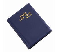 Generic Super Transparent Coin Folder Album 120 Pockets 10 Pages for Coin Collectors Easy Carry Book Holder Suitable for Tokens Medals Badges (Blue)