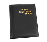Generic Super Transparent Coin Folder Album 120 Pockets 10 Pages for Coin Collectors Easy Carry Book Holder Suitable for Tokens Medals Badges (Black)