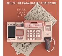 Generic Supermarket Store Toys Set of the Cash Register with Calculator and Mobile Payment function: Interactive Play for Children, Includes Fruits, Vegetables and Ice Cream (gray) (Red)