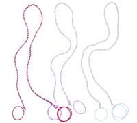 Generic Supple Flexible Hair Ties, 3 Pcs Elastic Hair Ties, 25 in Elastic Ponytail Holders, No-Damage Hair Bands for Swimming, Sports, Motorcycle Riding, for Women