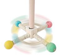 Generic Supplies An Interactive Wooden Chewing in Rotation for Conure - Perch Barch, Bird's Eye Toy, Non Cylinder Poles - Cage Canary Lovebird Pet Pigeon Parkeet