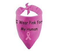 Generic Support Breast Cancer Awareness Dog Bandana I Wear Pink for My Mom Pet Scarf Pink Ribbon Dog Celebration (I Wear Pink for My Human)