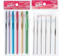 Generic Susan Bates Silvalume Aluminum Crochet Hooks & Susan Bates Steel Crochet Hooks - 2 Sets - #12185 Sizes 0, 1, 7, 8, 9, 10 and #12196 Sizes F, G, H, I, J, K