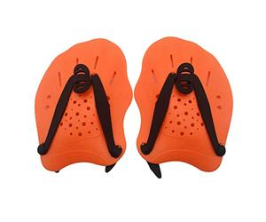 Generic Swimming Hand Paddle, Sturdy Anti Slip Swim Training Paddles for Various Strokes, Reasonable Design, High Strength Plastic Swimming Hand Fins for Beginners, Teenagers (Orange)
