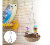 Generic Swing Toy with Durable Coconut Shell Design for Bird Exercise and Chewing, Non- and Eco-Friendly Material, Ideal for Small to Medium Birds