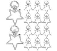Generic Swivel Lobster Clasp Charms 40 Pieces Silver Star-Shaped Keychain Hooks Made of Alloy, Easy to Use with Design for Bag and Backpack Decoration