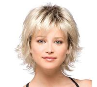Generic Synthetic & Human Hair Wig for Women with Thinning Hair - One Size - Blonde, Dark Brown, Red - 180 or 201 Density - Casual Curly & Straight/Wavy - Wig
