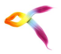 Generic Synthetic Pre-Stretched Braiding Wig High Temperature Resistant Crochet Braids Hair Extension for Women Rainbow Colorful Hair Extensions Suitable for Braiding and Styling