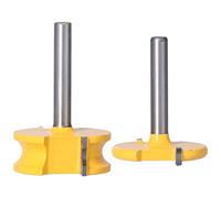 Generic T Track Router Bit, Slot Cutter Router Bit T Slot Shank Silver Yellow Bead Joint 2Pcs Set 1/4in for Woodworking