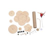 Generic Tall Cat Scratcher Tree Solid Wood Sturdy Base with Interactive Ball Toy for Playful Cats (S)