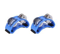 Generic Tambourine Musical Percussion Instrument, Erosion Resistant 2 Pieces Wide Application Foot Tambourine for Concerts (Blue)