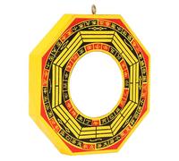 Generic Taoist Mirror, Lucky Model Optional Chinese Feng Shui Mirror, Traditional Chinese Wood for Home Living Room (4-inch concave Mirror)