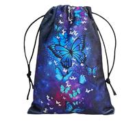 Generic Tarot Card Bags | Drawstring Pouches | Butterfly Pattern Storage Bags for Tarot, Runes, Jewellery, Bracelets and Crystal Stones - 13 x 18 cm