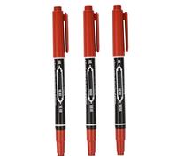 Generic Tattoo Marker Pen 3PCS 5.39 Inch Waterproof Skin Marking Pencil Fine Point Body Ink Pen Double Head Easy to Color Red Beauty Tools