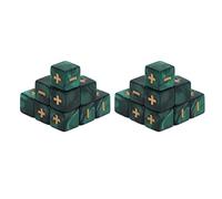 Generic Teaching Dice Set Durable Engraved Symbols 16mm Math Calculation Plus Minus Signs 20Pcs for Classroom Supplies (Green)