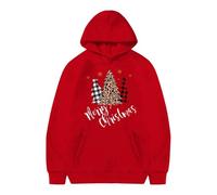 Generic Teen Pullover Christmas Snowflake Hoodie Winter Warm Christmas Print Pullover Sweatshirts Top, red, 13-14 Jahre