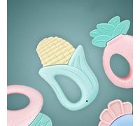 Generic Teething Chew Toy with Rattle for 0-1 Years, Safe, Boilable Plastic Baby Novel Design Promotes Gum Development, Exercise and Fun (8Pcs with Small Storage Box)
