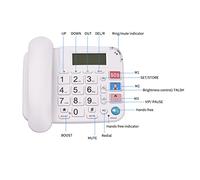 Generic Telephone Landline Phones, Office Telephone Landline Phone with Big Buttons Intelligent Backlighting for Stable and Clear Calls (White)