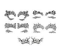 Generic Temporary Eye Makeup Lace Eyeliner Stickers 5Pcs Waterproof Decals for Carnival Parties Hollow-Out Design Style