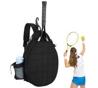 Generic Tennis Bag for Women, Carrying Bag with Water Bottle Holder, Padded Strap Top Handle - Chest Grid Print Shoulder Purse, Water Resistant, Black, 30x10x46cm/11.81x3.94x18.11" (Approx.)