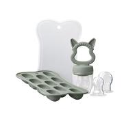 Generic The Early Papacy Feeder Pacifier Silicone Breastmilk Baby Food Freezer Tray with Infant Friendly Self Feeding Features for Secure Baby Food Storage Containers Education Cards (Light Green, On