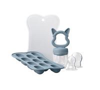 Generic The Early Papacy Feeder Pacifier Silicone Breastmilk Baby Food Freezer Tray with Infant Friendly Self Feeding Features for Secure Baby Food Storage Containers Education Cards (Sky Blue, One S