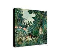 Generic - The Equatorial Jungle by Henri Rousseau - Wrapped Framed Canvas Wall Art - 96cm x 96cm - Living Room, Bedroom