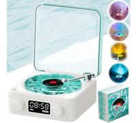 Generic The Waves Vintage Vinyl Record Player Bluetooth Speaker with Adjustable Lights, Four Modes Wireless Waves Vinyl Record Player Bluetooth Speaker with Ambient Light Audio Turntables