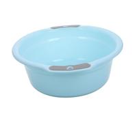 Generic Thick Plastic Wash Basin for Home Use - Small Round Utility Washing Tub with Dual Handles - for Washing Face Feet and Kitchen Items - Light Blue