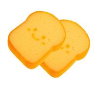 Generic Thick Toast-Shaped Kitchen Sponge Pad, Reusable Wood Pulp Scrubber for Dish Washing and Pot Cleaning, Cartoon Bread Design Cleaning Sponge for Household Use