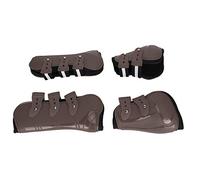Generic Thickened Horse Legguard Set with Soft Lining for Enhanced Leg Protection in All Weather - PU Material, Brown, 4 Units (Medium)