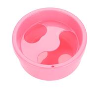 Generic Thickened Polish Treatment False Nail Removal Bowl Comfortable Groove Design for Nail Care Pink PVC 5" for Hand Care