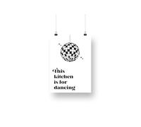 Generic This kitchen Is For Dancing - Disco, Kitchen Decor, Kitchen Poster, Small Quote, Kitchen Wall Art, Unique Gift For Food Lover