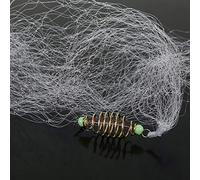 Generic Throw Net For Fishing Bait, 4pcs Copper Spring Fishing Net Trap with Luminous Beads Accessories Bait For Night (7 mesh)