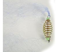 Generic Throw Net For Fishing Bait, Bait Net Fishing with Luminous Beads Accessories 4pcs Copper Spring Trap For Night (7 mesh)