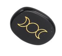 Generic Thumb Worry Stone for Stress Relief and Meditation Experience Calmness for Home Office Travel Portable Size Healing Stone (Black)