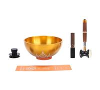 Generic Tibetan Singing Bowl Set, Tibetan Singing Bowl Crafts, Traditional Ornament for Tea Room, Mindfulness, Desk, Living Room, D5