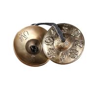 Generic Tibetan Tingsha Cymbals, Buddhist Tingsha Symbols, Small Size 6.5cm Brass Portable Easy Playing Meditation Bells, Style B