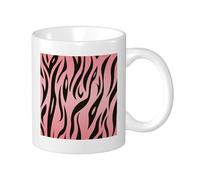 Generic Tiger Set Of 1 Printing Mug Pretty Animals Pattern Designs Artistic Painting Graphic black pink Ceramic Tea Steeping Light Weight Pantry Apaartment Bedroom Flat Bottom Coffee Mug 11 Ounce