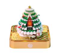 Generic Time Piece Calendar with Lights Christmas Tree 3D Calendar for Home (Gold)