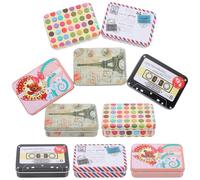 Generic Tinplate Storage Boxes Practical and Space-saving Craft Containers Vintage 10pcs with Rounded Corners for Jewelry and Small Presents for Wedding and Anniversary