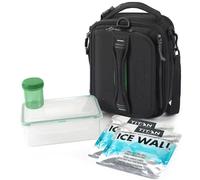 Generic Titan Deep Freeze Fridge Cold Expandable Lunch Pack - Grey/Green | Includes 2X 250g High Performance Ice Walls | Insulated Horizontal Design