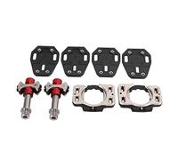Generic Titanium Road Bike Pedals 3 Bearing Self Locking Clamp, Double Sided Cleat Entry, Adjustable 0 to 15 Degree Floating, Metal Components for Racing Shoes