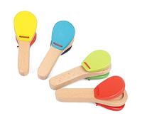 Generic Toddler Hand Clapper Castanet Percussion Toy for Music Learning - Colorful Beech Wood for Infants 1 Unit