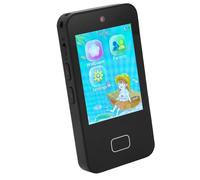Generic Toddler Play Phone with Touch Screen and Dual Camera, Multifunctional Children Phone with Preloaded Content for Precious Parent-Child Moments (Black)